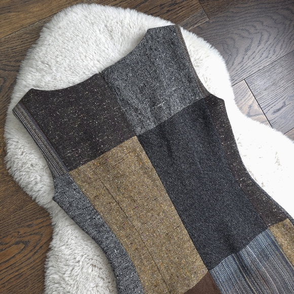 Vintage Dolce & Gabbana Patchwork Wool Mini Dress - Picture 7 of 8